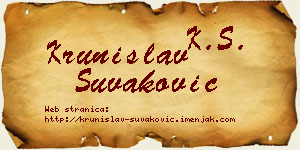 Krunislav Šuvaković vizit kartica